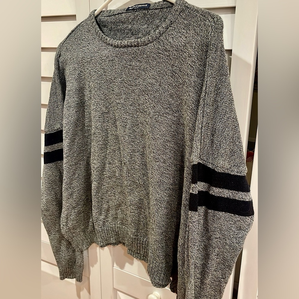 Brandy Melville Grey Sweater with Black Stripes